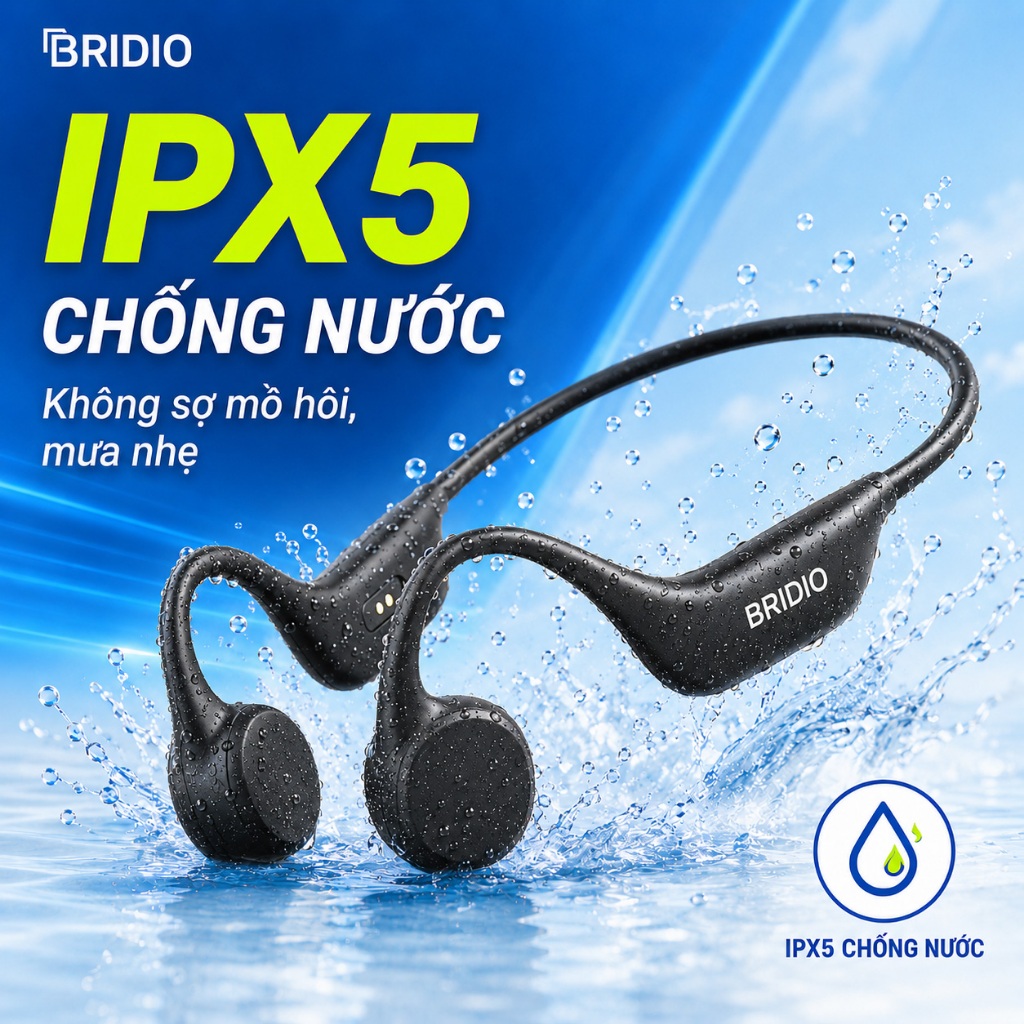 Tai nghe Bluetooth không dây dẫn xương IPX5 Hỗ trợ chống nước Cuộc gọi thoại Bơi thể thao | BigBuy360 - bigbuy360.vn