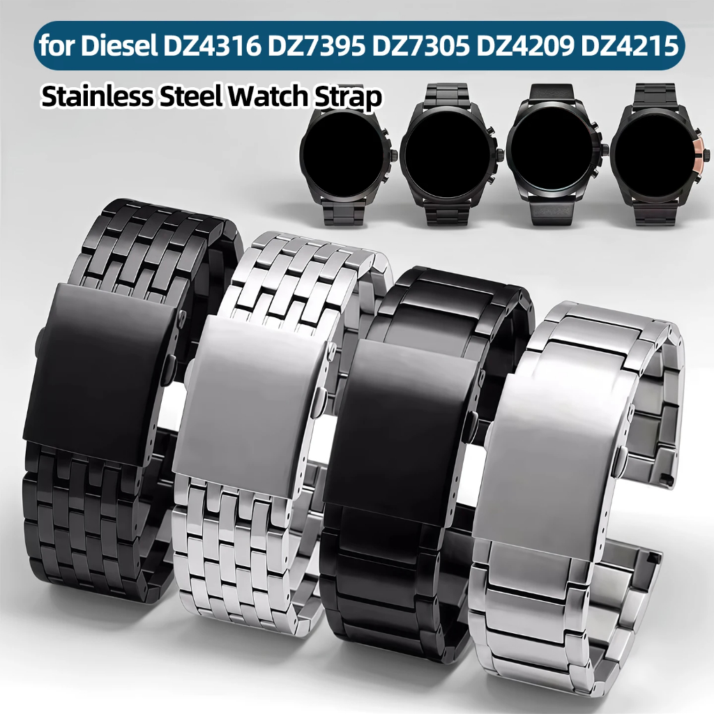 24mm 26mm 28mm 30mm Kích thước lớn Thép không gỉ Dây đeo đồng hồ nam Dây đeo cho Diesel DZ43243 DZ43