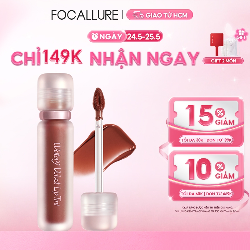 FOCALLURE Watery Velvet Tint, có kết cấu mịn màng, nhẹ nhàng, mang lại lợi ích dưỡng ẩm và cung cấp màu sắc lâu trôi. | BigBuy360 - bigbuy360.vn