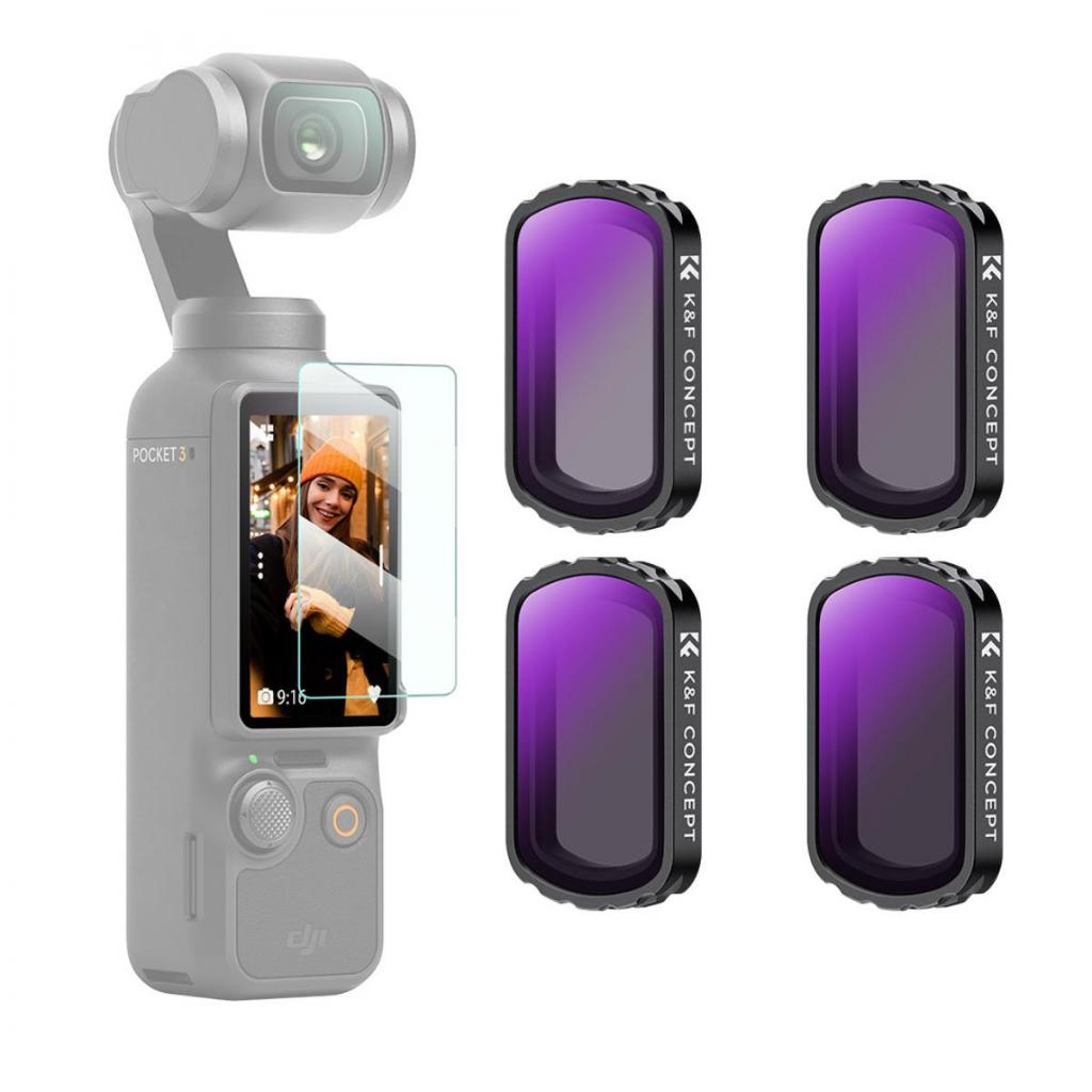 K & F Concept DJI Osmo Pocket 3 / 4 Từ ND4 + ND8 + ND16 + ND32 Bộ lọc Kính quang HD 28 lớp phủ Nano