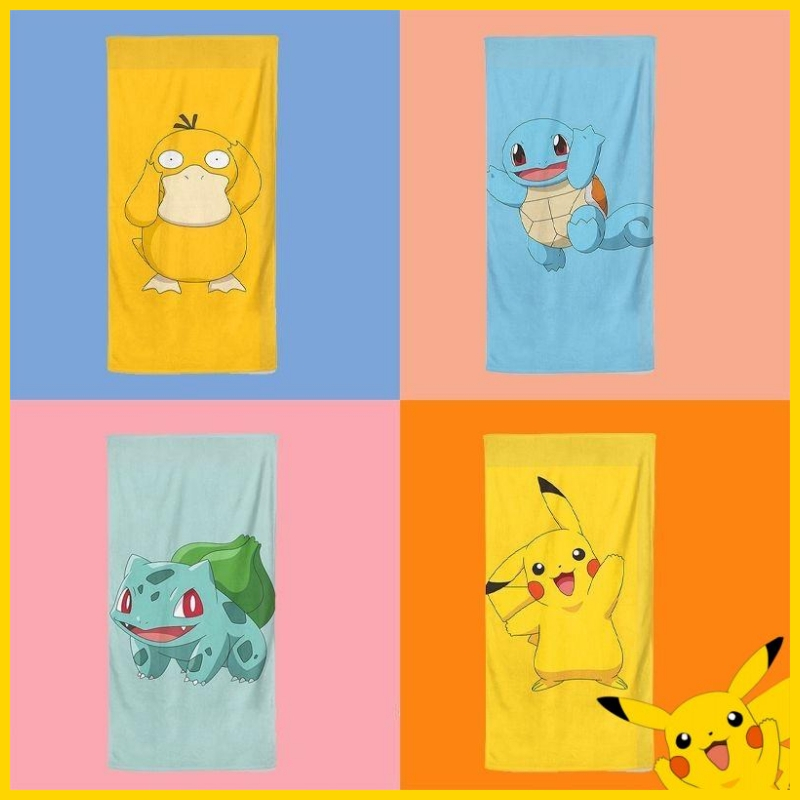 Pokemon bath towels towel sets kids face towels absorbent dry hair towels household hand towels cute