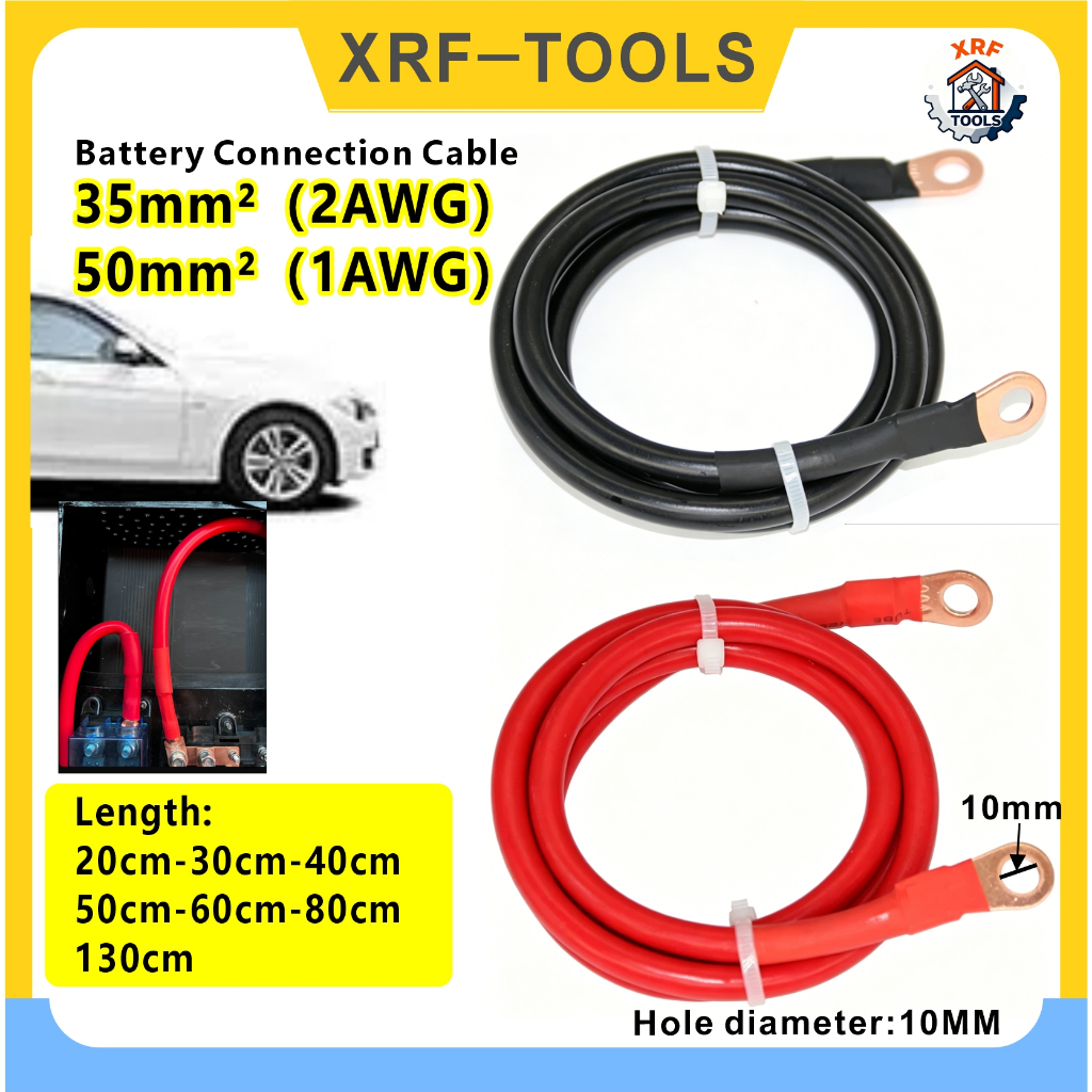 2AWG 35Sqmm 1AWG 50Sqmm Cáp Kết Nối Pin Đồng Nguyên Chất UPS Pin Động Cơ Ô Tô Cáp Kết Nối Dây PVC Cá