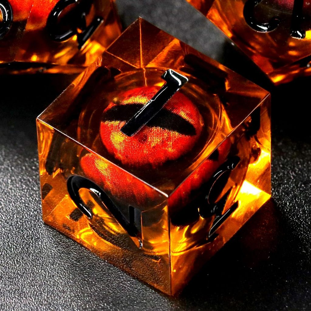 Dragon Eye Dungeons and Dragons Dice, Liquid Core Dice Set D và D Sharp Edge Resin Dice Polyhedral B