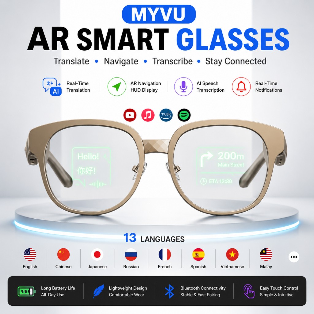 Kính thông minh MYVU AR (Phiên bản Plana), Kính AI Dịch thông minh, Kính Meizu AR được cung cấp bởi 