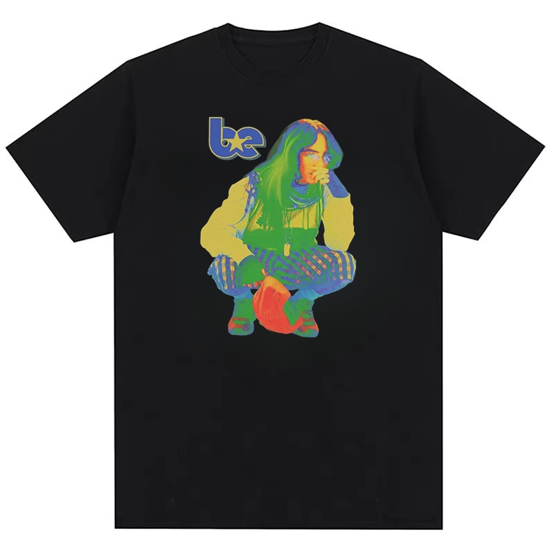 Billie Eilisher Hit Me Hard Soft Y2K Style Áo thun nam nữ cổ tròn 100% Cotton