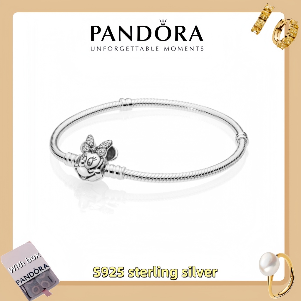 Vòng tay mặt dây chuyền trang sức bằng bạc Pandora S925 (hộp quà tặng miễn phí) Disney Pandora Momen