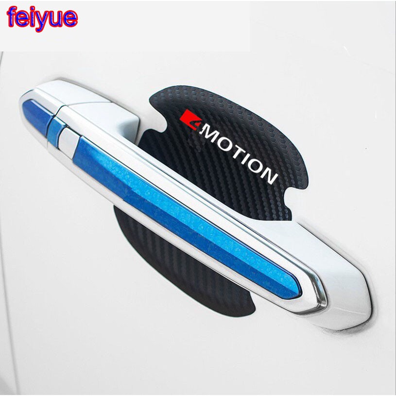 4 Sợi Carbon 4Motion Tay Nắm Cửa Ô Tô Miếng Dán Dành Cho Xe Volkswagen T-ROC TAYRON Teramont GOLFR T