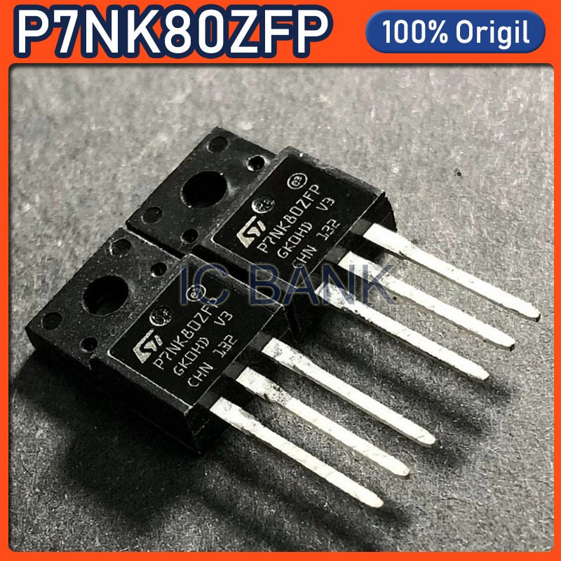 10 Cái Chính Hãng P7NK80ZFP STP7NK80ZFP 5.2A / 800V TO-220F MOS Hiệu Ứng Trường Transistor