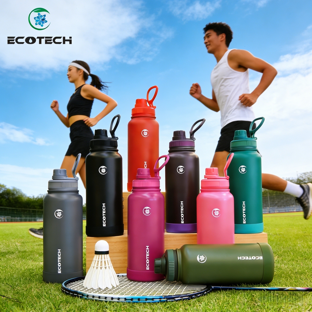 Bình dưỡng ẩm ECOTECH kèm bình nước bằng thép không gỉ cách nhiệt bằng silicon miễn phí Tường đôi