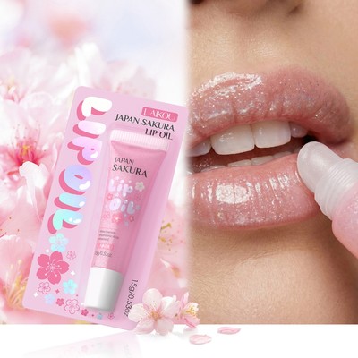 LAIKOU Nhật Bản Sakura Lip Oil 15g Bóng Plumping Lip Glow Serum Niacinamide Hyaluronic Acid Dưỡng ẩm Chống nứt nẻ Lip Tint Mặt nạ ngủ Chăm sóc ban đêm