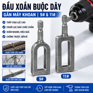 Đầu Xoắn Dây Buộc Thép 9# 11# Gắn Máy Khoan Lục Giác Dụng Cụ Siết Lưới Rào Buộc Dây Thép Nhanh