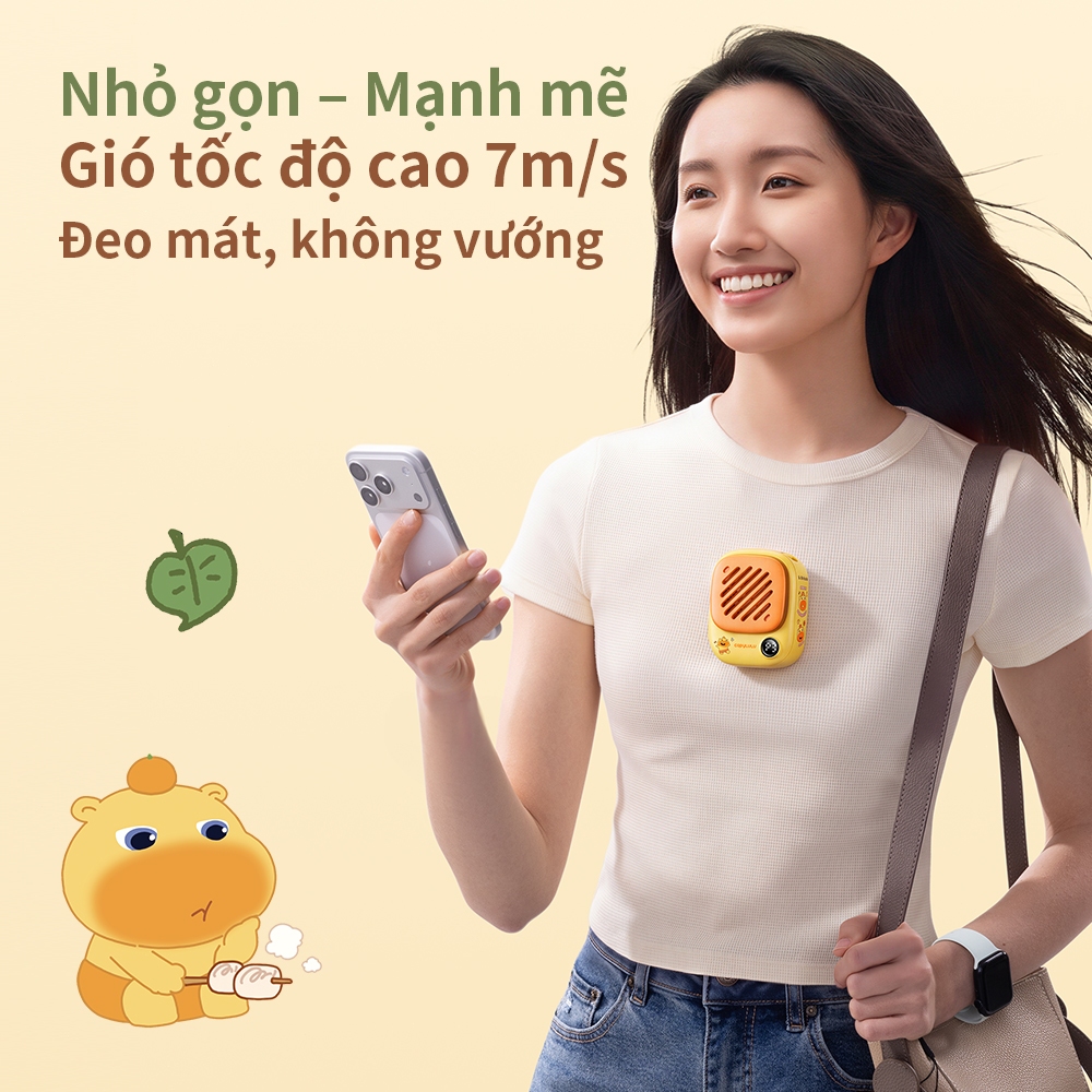 Quạt cổ cầm tay mini Aecooly Click 01 Quạt cầm tay mini cầm tay có thể sạc lại USB | BigBuy360 - bigbuy360.vn