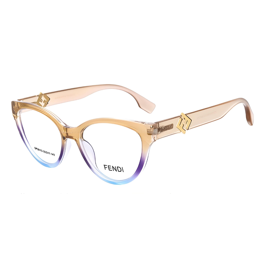2026 Phong Cách Mới Fendi Mèo Kính Khung Retro Preppy Phong Cách Chống Ánh Sáng Xanh Kính Phẳng 6 Mà