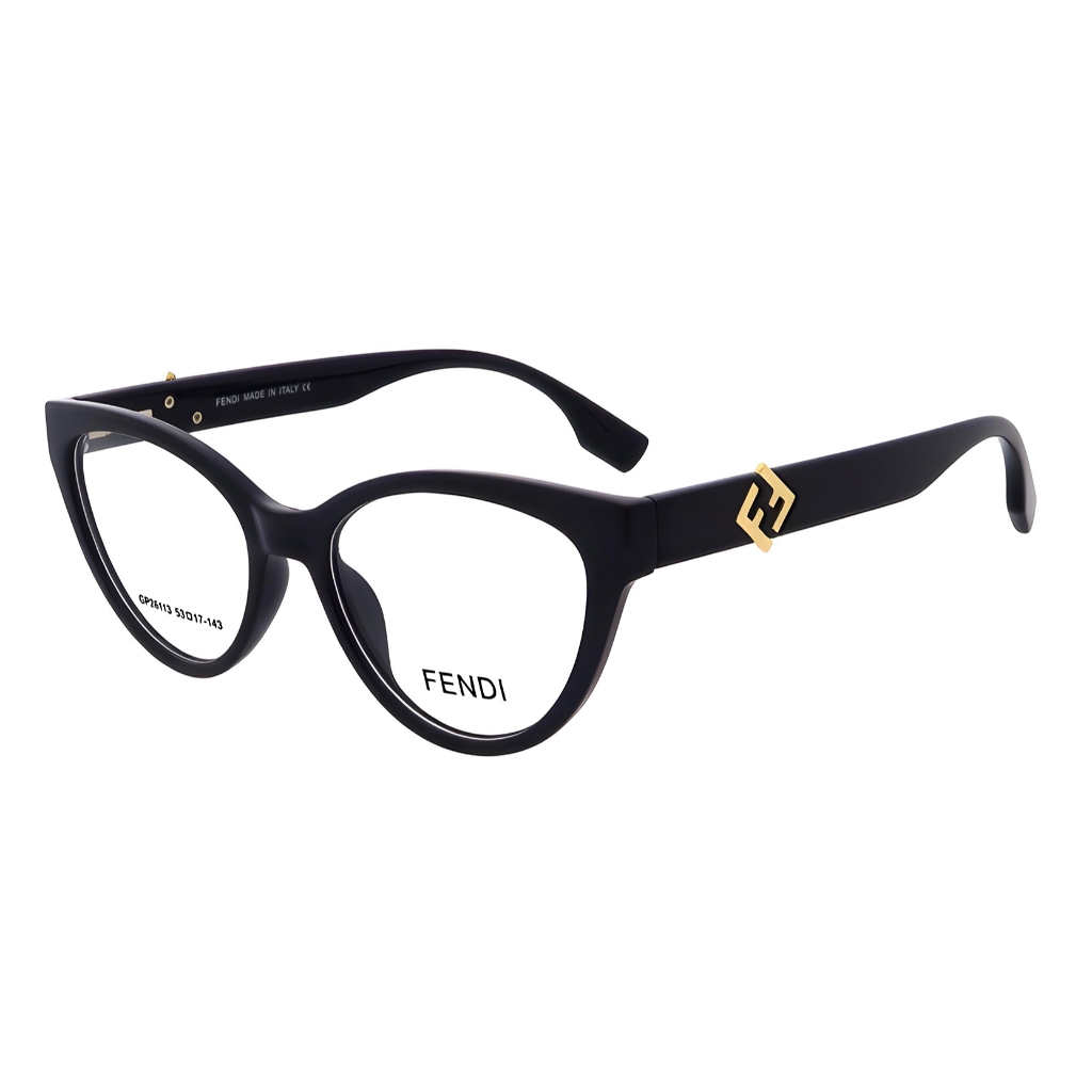 2026 Phong Cách Mới Fendi Mèo Kính Khung Retro Preppy Phong Cách Chống Ánh Sáng Xanh Kính Phẳng 6 Mà