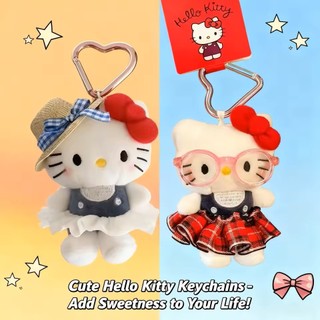 Sanrio Hello Kitty Ngoại Vi Búp Bê Móc Khóa Dễ Thương Kính Mát Thời Trang Kt Mèo Móc Khóa Ba Lô Sang Trọng Đồ Chơi Móc Khóa Quà Tặng Sinh Nhật