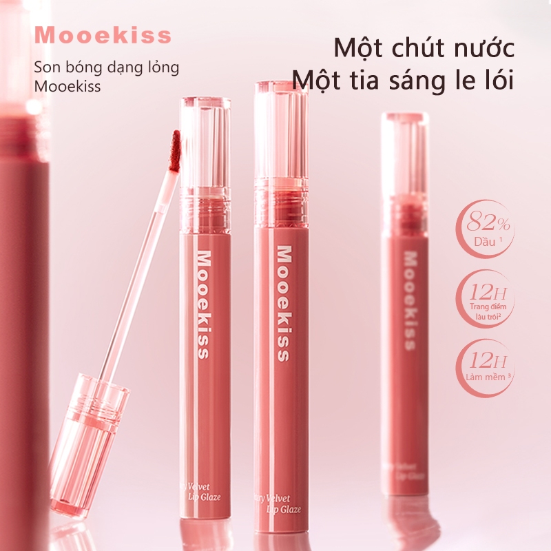 Mooekiss Water Lip Gloss, kết thúc mờ, lâu trôi và không dễ phai, làm sáng môi trần, son môi hàng ngày, son bóng | BigBuy360 - bigbuy360.vn
