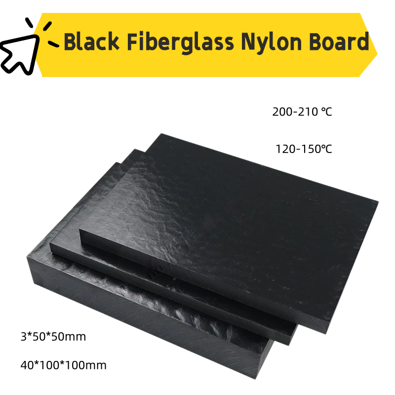 Sợi thủy tinh màu đen Bảng nylon họa tiết sóng nylon PA6 + GF30% sợi gia cố chống mài mòn và chịu nh