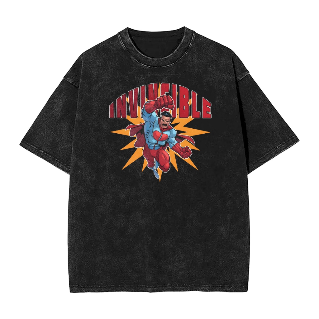 Áo nam cổ tròn cổ điển Omni Man Hero Punched Cotton Crazy