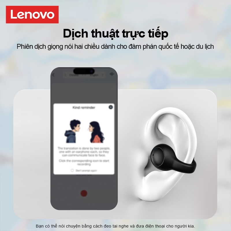 Lenovo LP25 Tai nghe Bluetooth AI dịch thuật thời gian thực đa ngôn ngữ, Âm thanh Hi-Fi, Trợ lý giọng nói thông minh, Bluetooth 5.4 | BigBuy360 - bigbuy360.vn