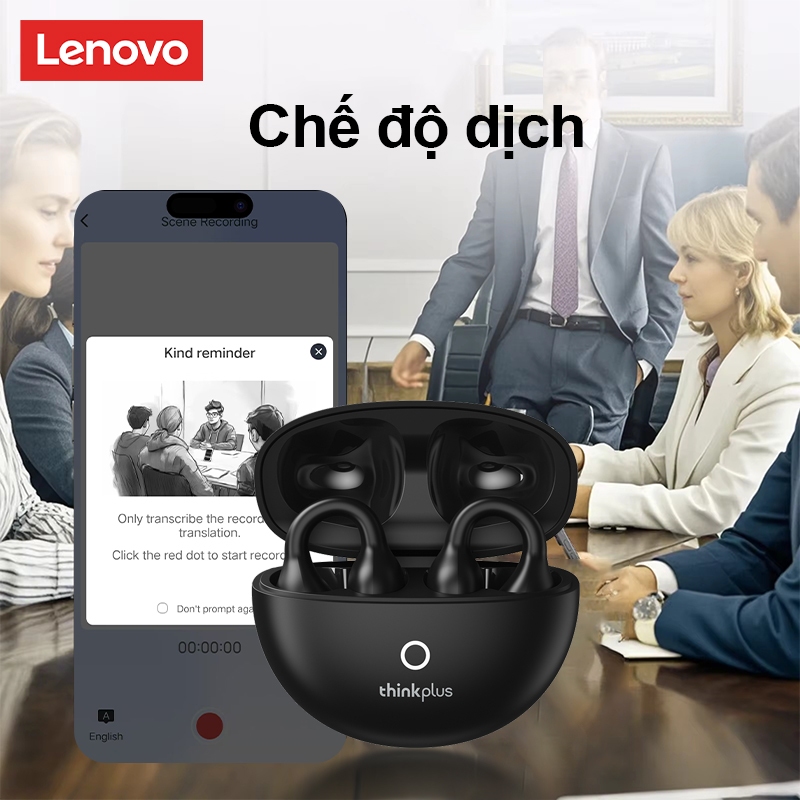 Lenovo LP25 Tai nghe Bluetooth AI dịch thuật thời gian thực đa ngôn ngữ, Âm thanh Hi-Fi, Trợ lý giọng nói thông minh, Bluetooth 5.4 | BigBuy360 - bigbuy360.vn