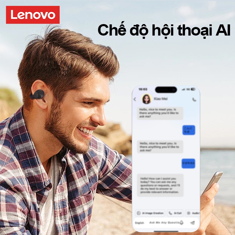 Lenovo LP25 Tai nghe Bluetooth AI dịch thuật thời gian thực đa ngôn ngữ, Âm thanh Hi-Fi, Trợ lý giọng nói thông minh, Bluetooth 5.4 | BigBuy360 - bigbuy360.vn