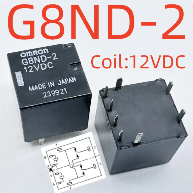 Rơle ô tô 8 chân chính hãng hoàn toàn mới G8ND-2; 12VDC [Có thể thay thế G8ND-2UK]