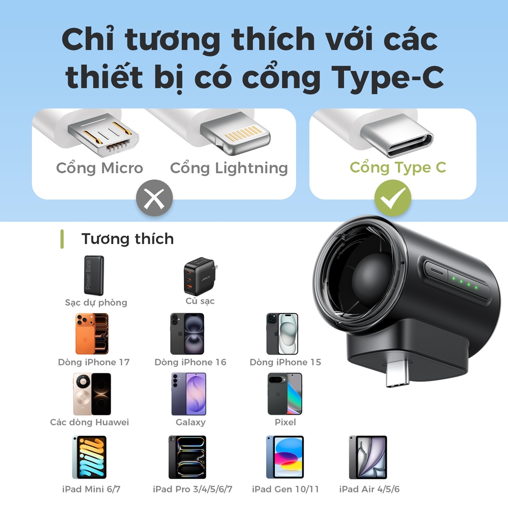 Quạt Điện Thoại Loại C Mạnh Mẽ Aecooly, Tốc Độ Cao 17000 RPM, Tương Thích Với Máy Tính Bảng Điện Thoại, Quạt Cổng USB C Di Động Mini 4 Tốc Độ | BigBuy360 - bigbuy360.vn