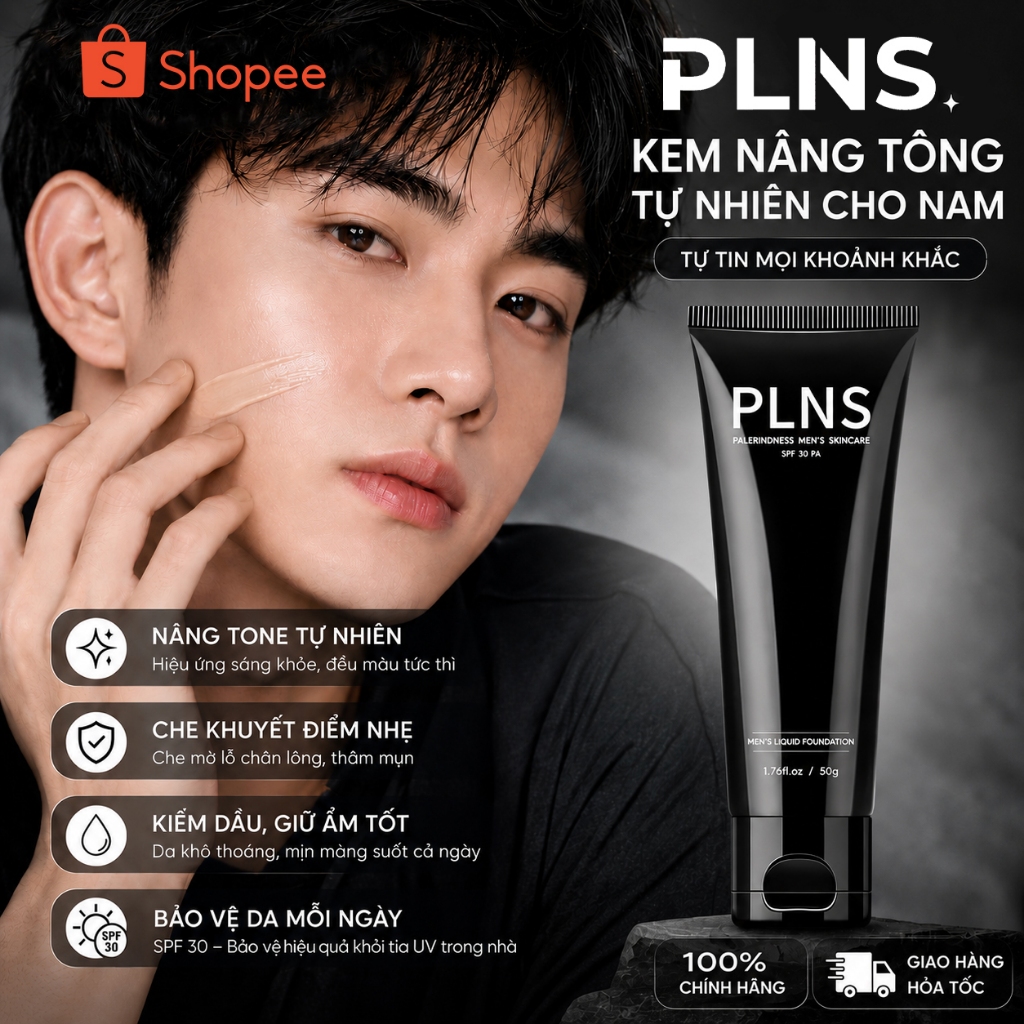Kem nền nam PLNS, Nâng Tông Tự Nhiên, Chống Nắng, Chống Nước, Vũ khí hẹn hò, Cứu nhan sắc, Gợi ý quà Noel