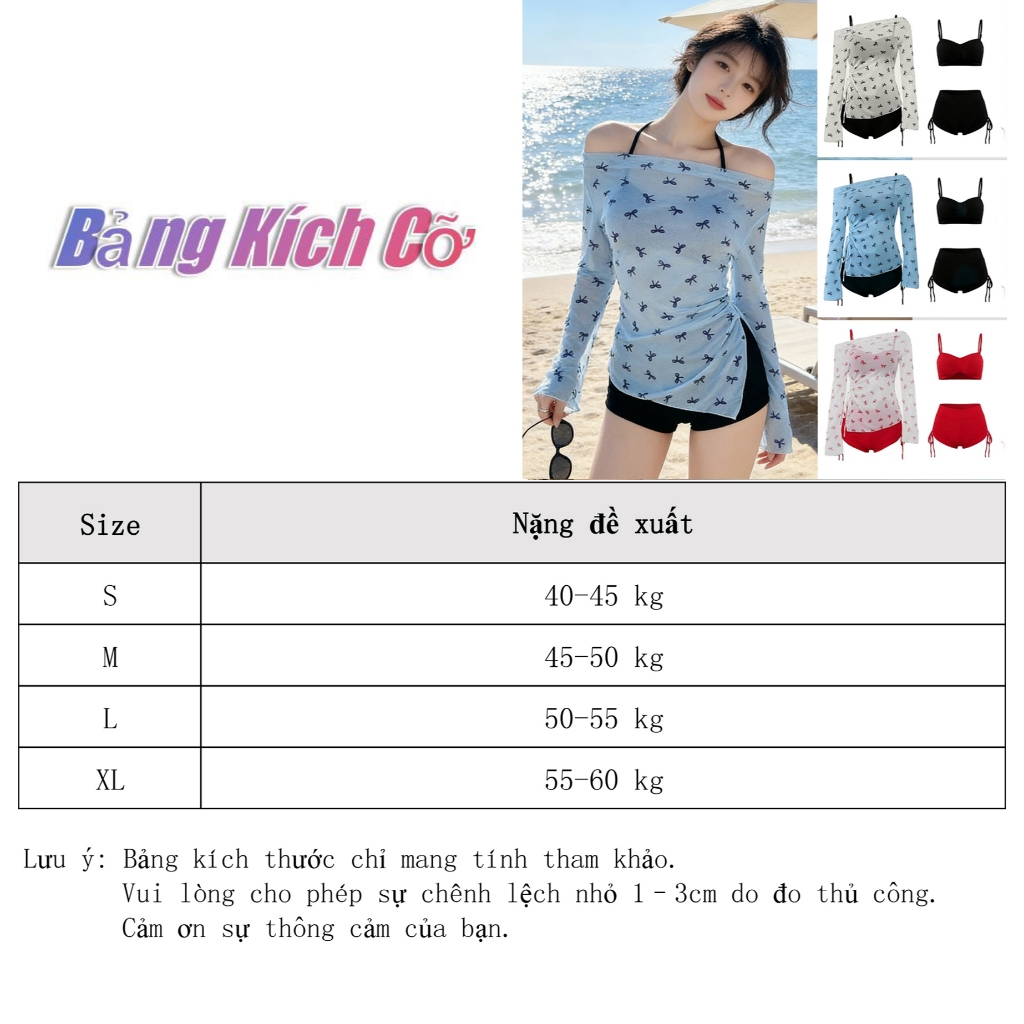 Set Bikini Nữ 3 Mảnh Dáng Áo Sơ Mi Mới | Style Pure Sexy Ngọt Ngàng | Vải Chống UV Thoáng Khí Khô Nhanh | Nhiều Màu Đen Đỏ | Món Đồ Must-Have Cho Kỳ Nghỉ | BigBuy360 - bigbuy360.vn