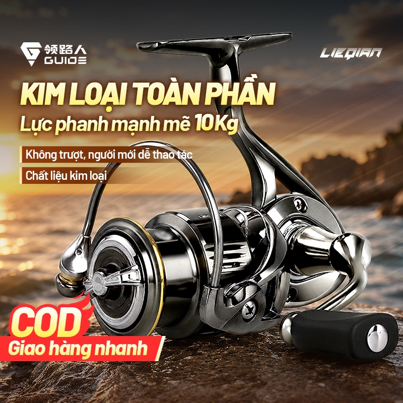 【SALE】Máy Câu Lure Cao Cấp 10KG PHANH ĐỈNH - GUIDE Chính Hãng ✓ 9+1 Vòng Bi Mượt | KHÔNG RỐI DÂY - H