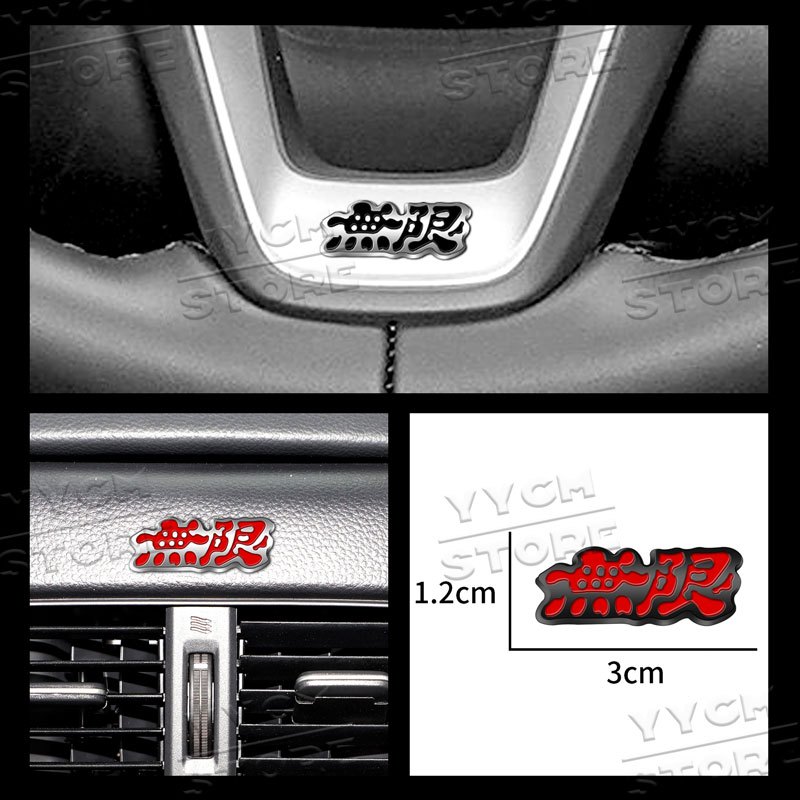3D Chrome Kim Loại Mugen Logo Tự Động Nội Thất Vô Lăng Quốc Huy Miếng Dán Dành Cho Xe Honda Mugen Po