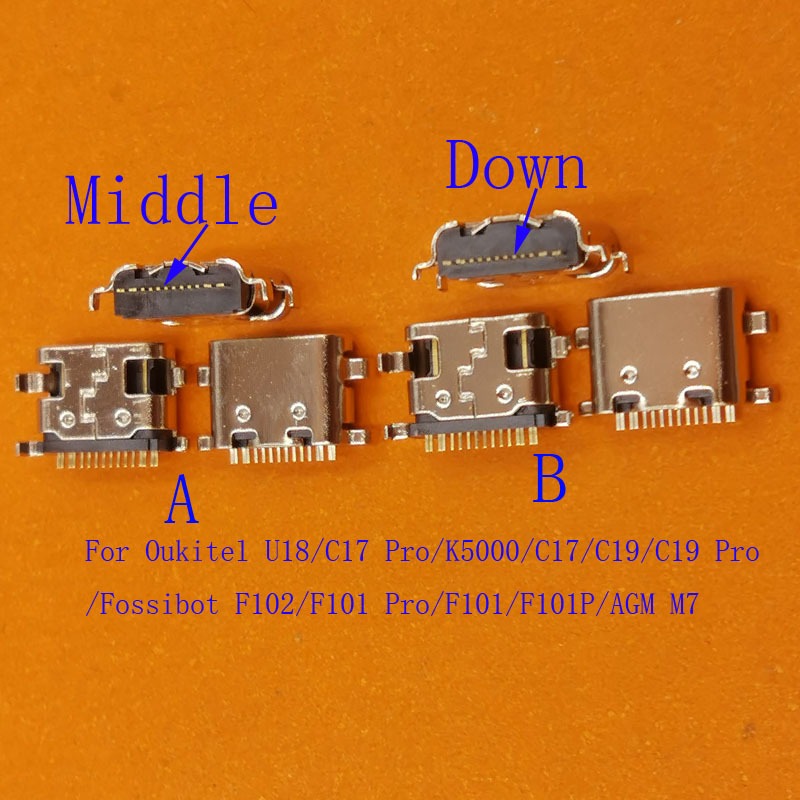 10-30 Cái Đầu Nối Cắm USB Cho Oukitel U18 C17 Pro K5000 C19 AGM M7 Fossibot F102 F101 F101P Loại C S