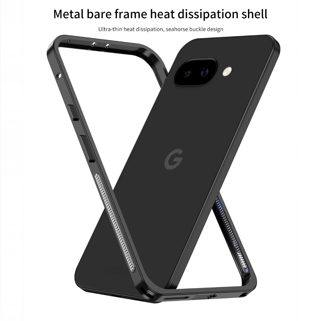 Mạ kim loại viền tản nhiệt lưng cho Google Pixel 10A 9a Vỏ điện thoại chống sốc cho vỏ Google Pixel 