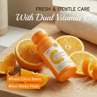 LAIKOU Vitamin C Khử Mùi Cuộn Trên 60ml Chống Mồ Hôi Nách Làm Trắng Mùi Kiểm Soát Trái Cây Hương Cam quýt Không Dính Da Mịn