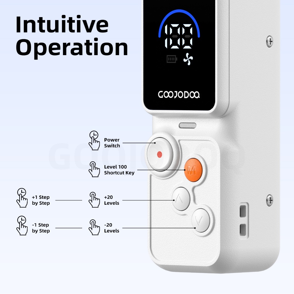 GOOJODOQ Quạt Mini GFS028 ,100 cài đặt tốc độ gió, 18000 vòng / phút, dung lượng 1800mAh, di động 135g. | BigBuy360 - bigbuy360.vn