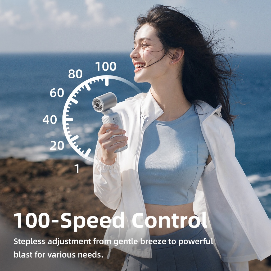 GOOJODOQ Quạt Mini GFS028 ,100 cài đặt tốc độ gió, 18000 vòng / phút, dung lượng 1800mAh, di động 135g. | BigBuy360 - bigbuy360.vn