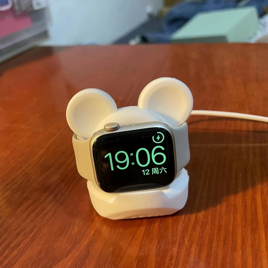 Giá đỡ sạc silicon hoạt hình dễ thương cho Apple Watch Series 11 10 9 8 7 6 5 4 3 2 1 SE 3 Ultra 3 /