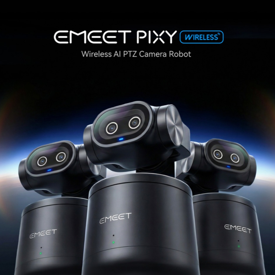 [EMEET][Bao gồm chân máy]Camera không dây EMEET Pixy, độ phân giải cao 4K Ultra HD HDR, gimbal PTZ đ