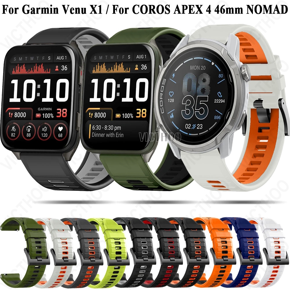 Dây đeo thể thao bền bỉ Dây đeo đồng hồ cao su thay thế cho Garmin VENU X1 / COROS NOMAD / COROS APE
