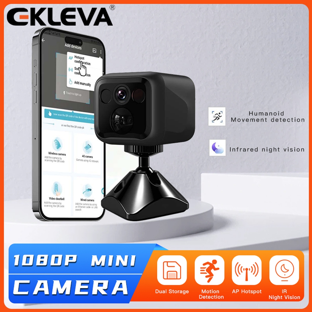 Camera giám sát Mini EKLEVA 1080P 2.4G WiFi Đầu ghi Video không dây Bảo vệ an ninh Nhà thông minh Gi