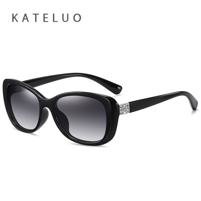 Kính mát nữ KATELUO F3015 gọng kim loại nhỏ, phân cực, tròng đổi màu, chống tia UV, thời trang cho tiệc ngoài trời