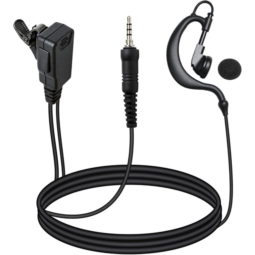 Với Motorola EVX-S24, Yaesu VX-6R, FT-270R Tai nghe móc tai hình chữ G có Mic PTT in-Line - Tương th