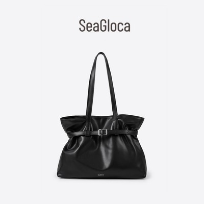 SeaGloca Đen Túi Tote Dung Tích Lớn Sang Trọng Da Mềm Thiết Kế Thắt Lưng Cho Nữ  10005