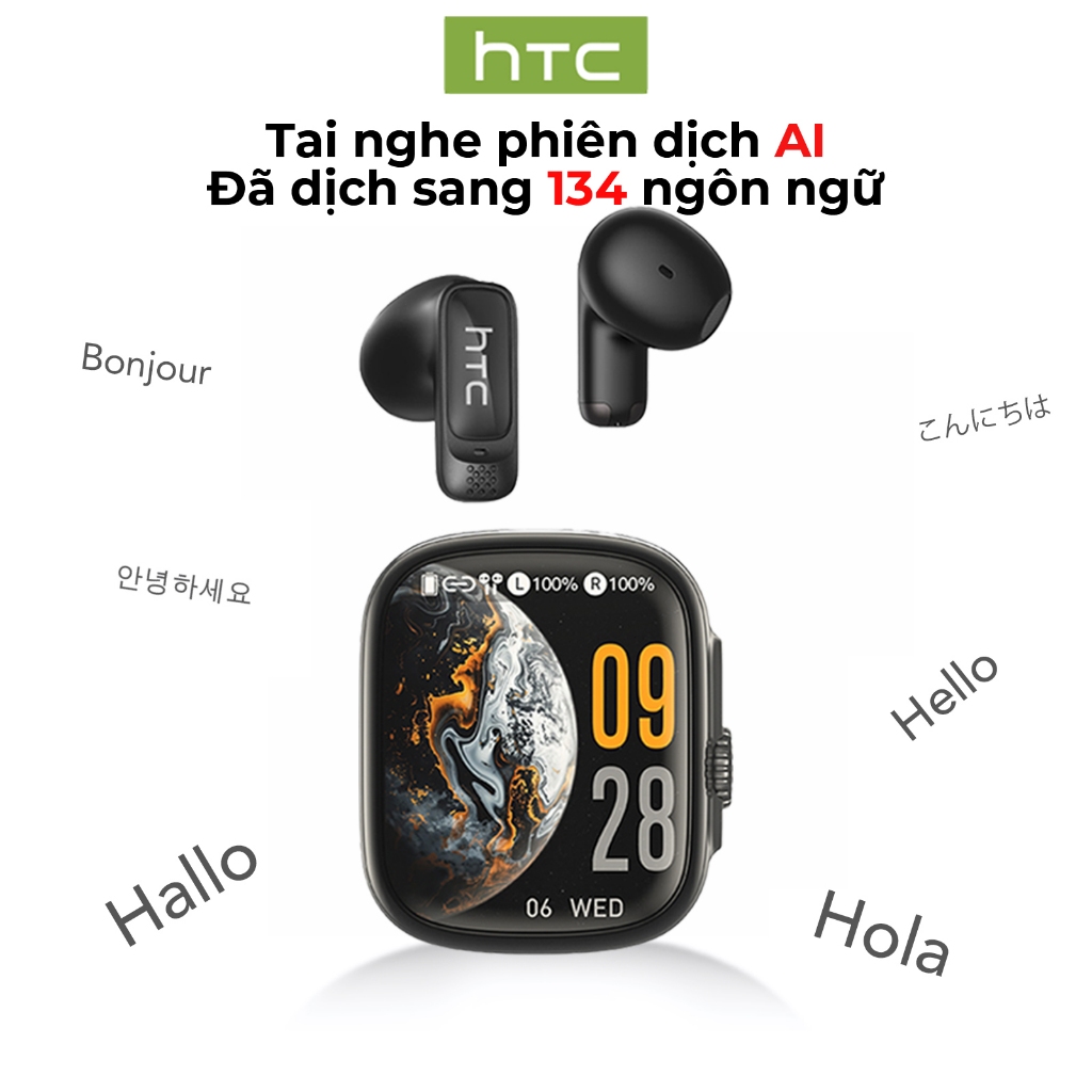 HTC NE72 Tai nghe dịch thuật AI Tai nghe Bluetooth 6.0 Hỗ trợ dịch 134 ngôn ngữ Chống ồn ENC Micro đàm thoại cực rõ Chống nước IPX5 Âm thanh Hi-Fi Độ trễ thấp Tai nghe chuyên dụng cho Gaming | BigBuy360 - bigbuy360.vn