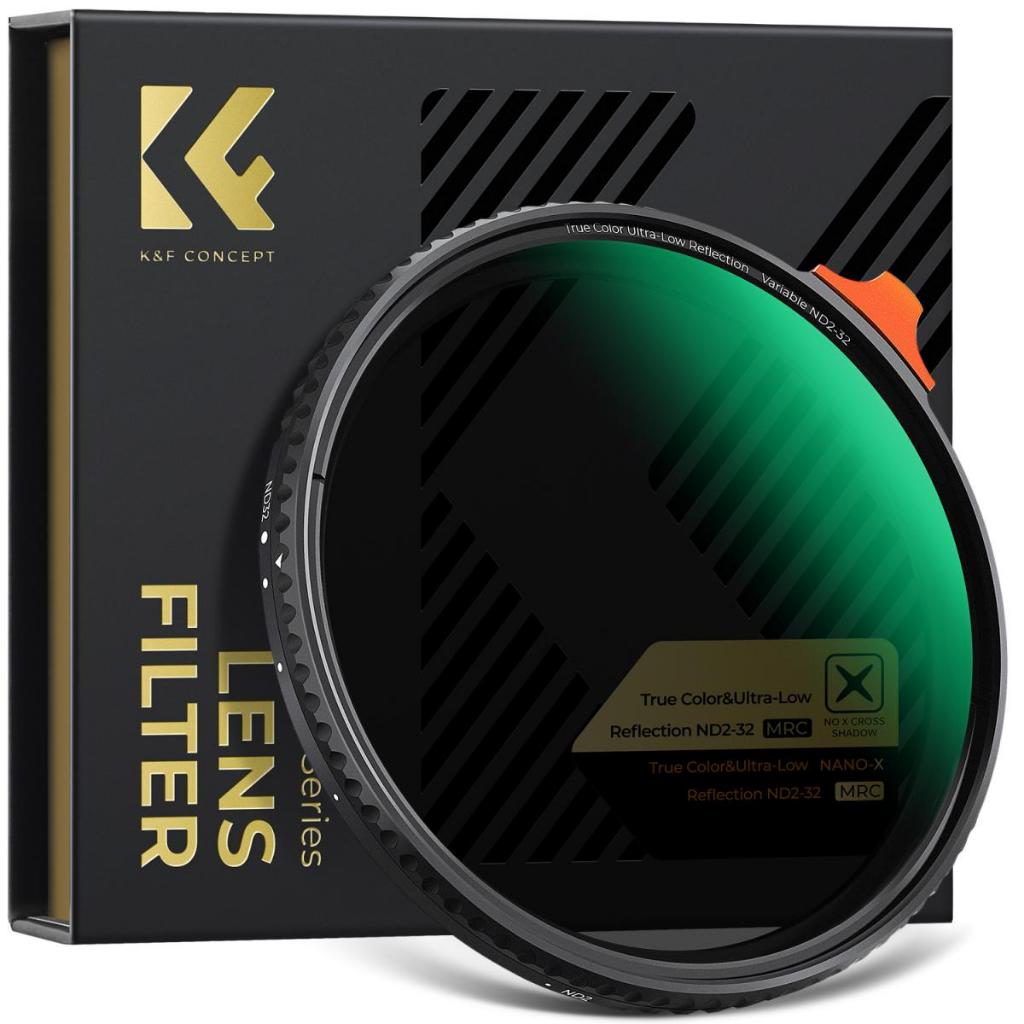 K & F Concept 49-82mm True Color & Ultra-Low Reflection VND2-32 Filter – Nano-X đa lớp 28 lớp..