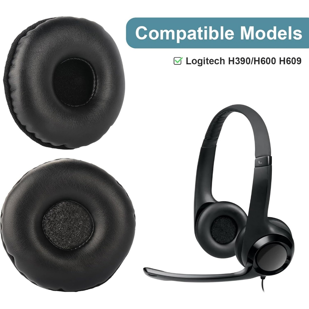 H390 H600 Miếng Đệm Tai Xốp Thay Thế Đệm Tai Tương Thích Với Tai Nghe Không Dây Logitech H390 / H600