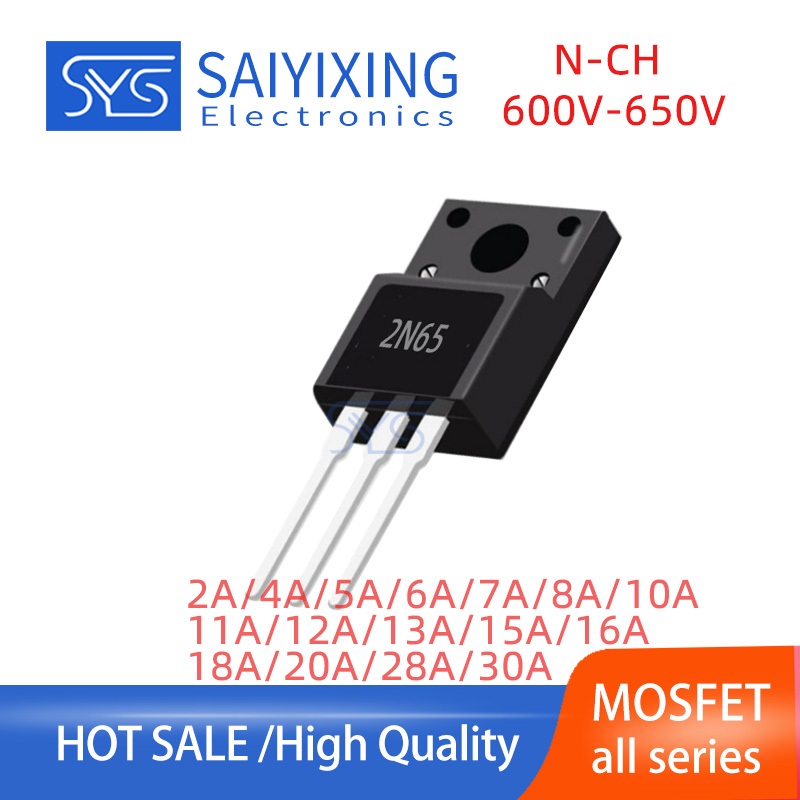 5 Chiếc MOSFET TO-220F 600V 650V 2N65 8N60 12N65 30N65 20N65 28N65 Thương Hiệu Mới 2A 7A 8A 12A 20A 