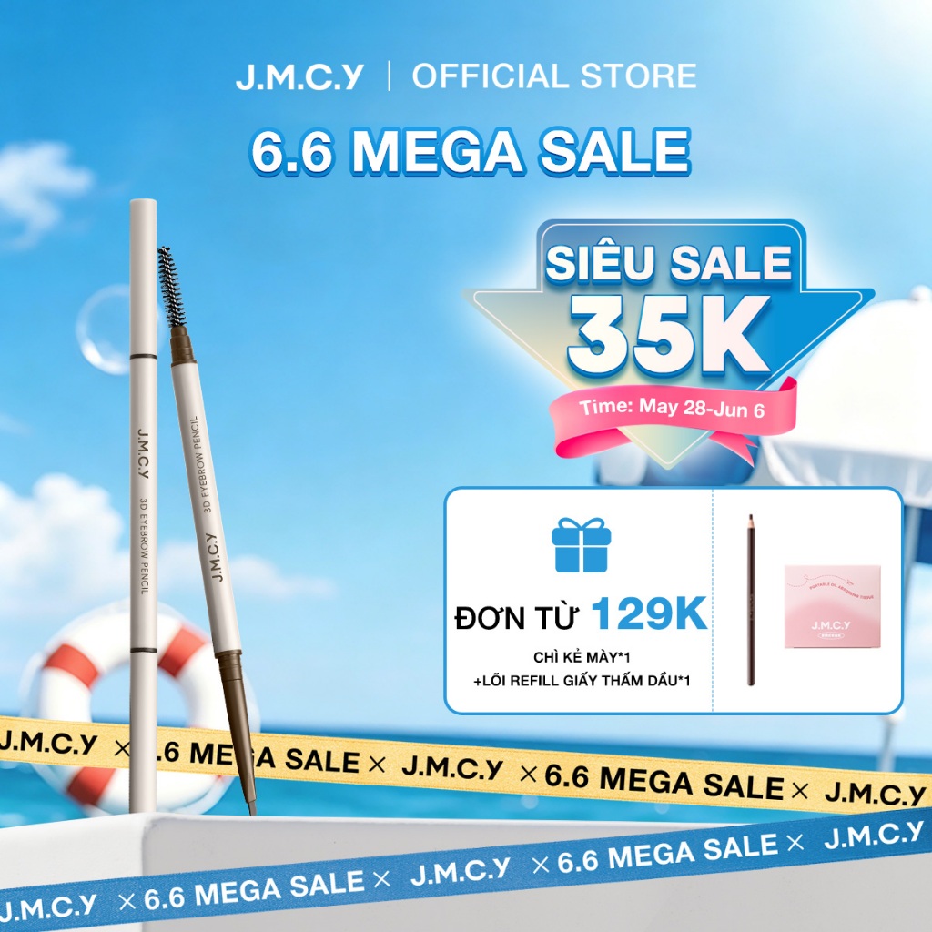 【6.6 BIG SALE】【2 TRONG 1】JMCY Chì kẻ mày Chì kẻ mày tự nhiên Chống thấm nước và mồ hôi Màu sắc nhu hòa không bị lem hay dính Giúp người mới bắt đầu dễ dàng