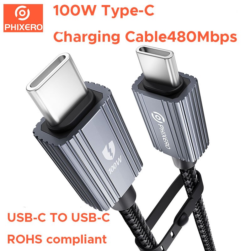 Cáp sạc nhanh PHIXERO 100W USB-C sang USB-C, 1 / 2 / 2 + 2M
