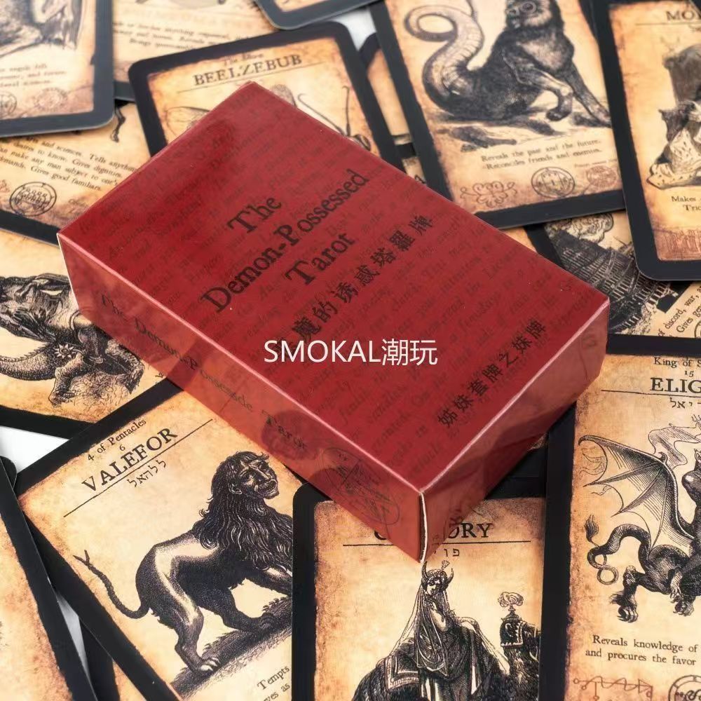 Demon Temptation Tarot Cards-Goetia Mystery Cards-Board Game Cards Tarot 10.3 * 6cm 78 Retro Gothic